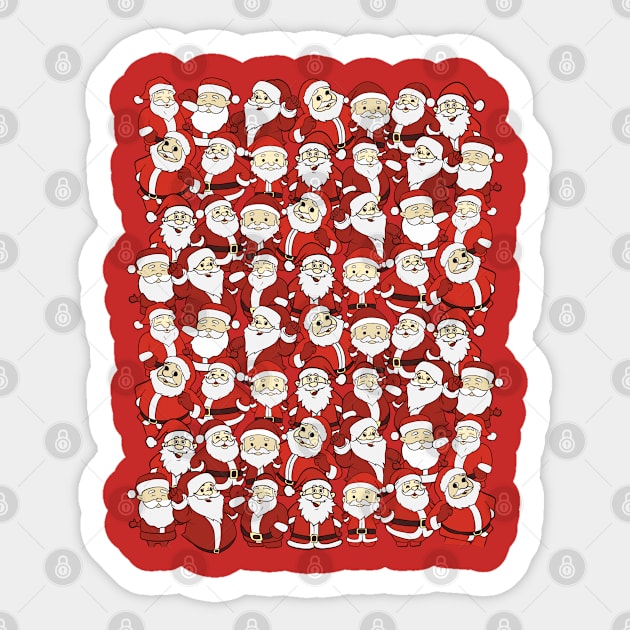 Funny Santa Claus in Christmas cinema Sticker by QuantArt